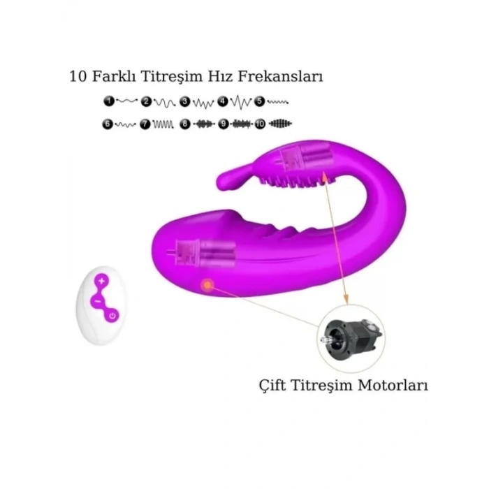 Censan Kablosuz Kumandalı Şarjlı 2 in 1 Giyilebilir Rabbit Mini Vibratör