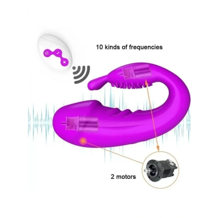 Censan Kablosuz Kumandalı Şarjlı 2 in 1 Giyilebilir Rabbit Mini Vibratör