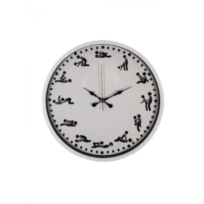 Censan Kamasutra Temalı (Pozizyonlu) Duvar Saati Beyaz