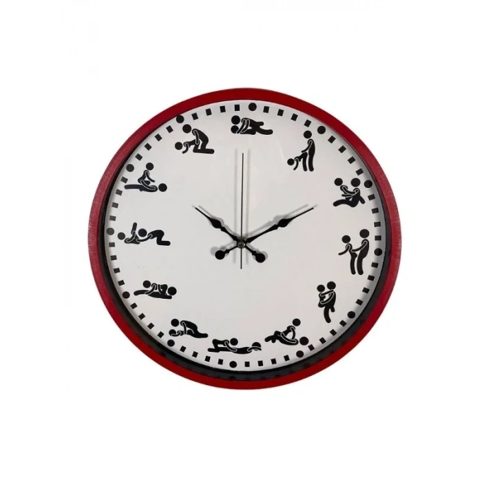 Censan Kamasutra Temalı (Pozizyonlu) Duvar Saati Kırmızı