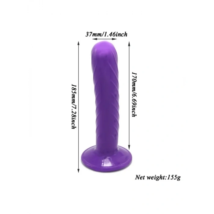 Censan Mor Double Dong Titreşimli Belden Bağlamalı Çift Taraflı Bisex Dildo Vibratör model 2