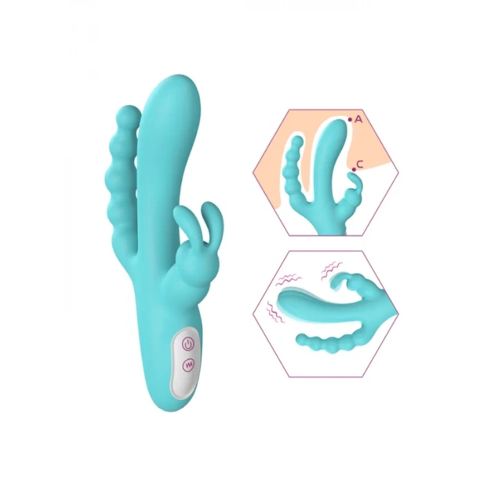 Censan S-Hande 3'ü 1 Arada Tavşan Vibratör – Mavi
