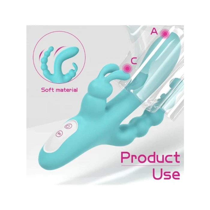 Censan S-Hande 3'ü 1 Arada Tavşan Vibratör – Mavi