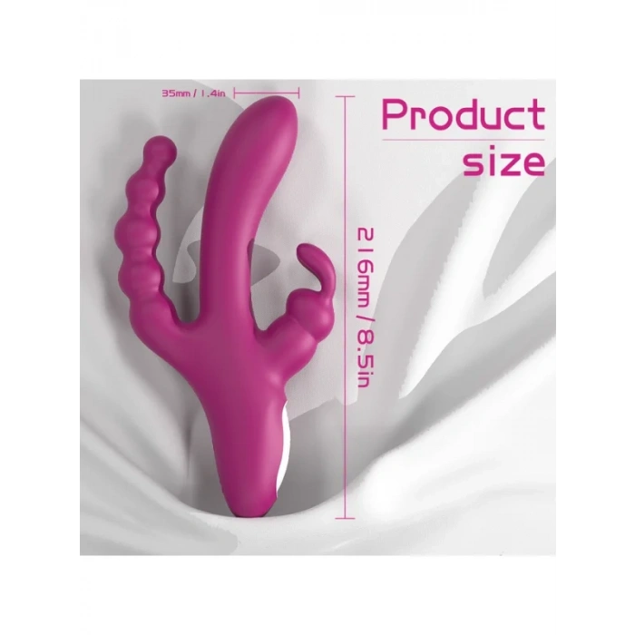 Censan S-Hande 3'ü 1 Arada Tavşan Vibratör – Mor