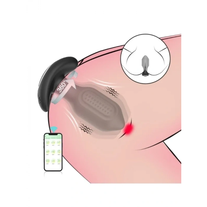 Censan Sledgehammer Swing – Telefon Kontrollü Titreşimli Anal Plug (Siyah)