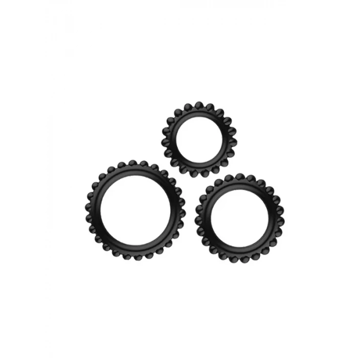 Censan Titan 3'lü Siyah Esnek Penis Halkası Seti