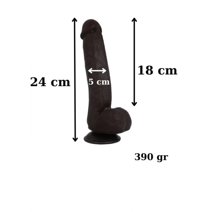 Censan Ultra Gerçekçi 24 Cm Model2 Brown Melez Kıkırdaklı Dildo