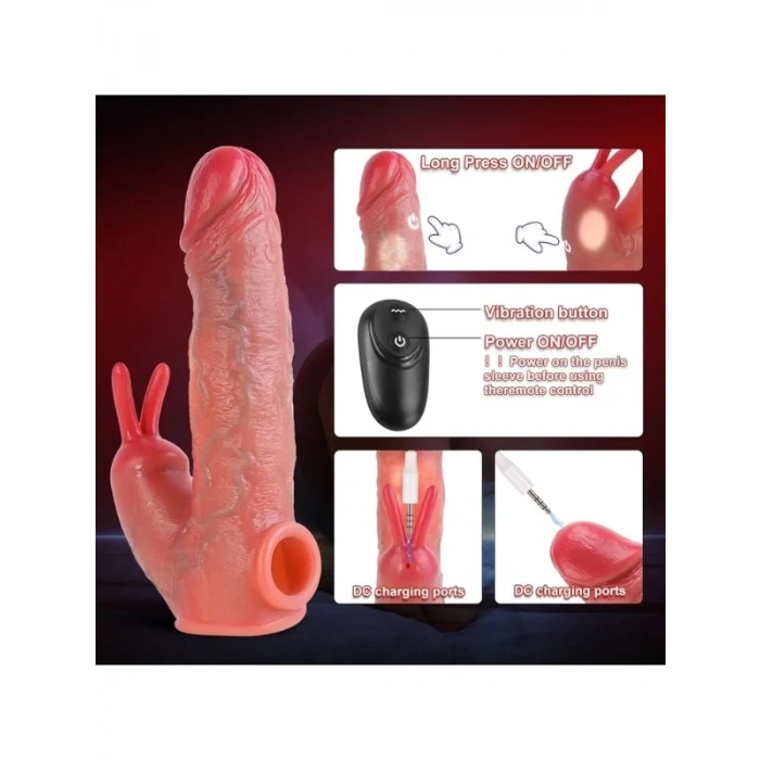 Censan Uzaktan Kumandalı Tavşan Penis Kılıfı