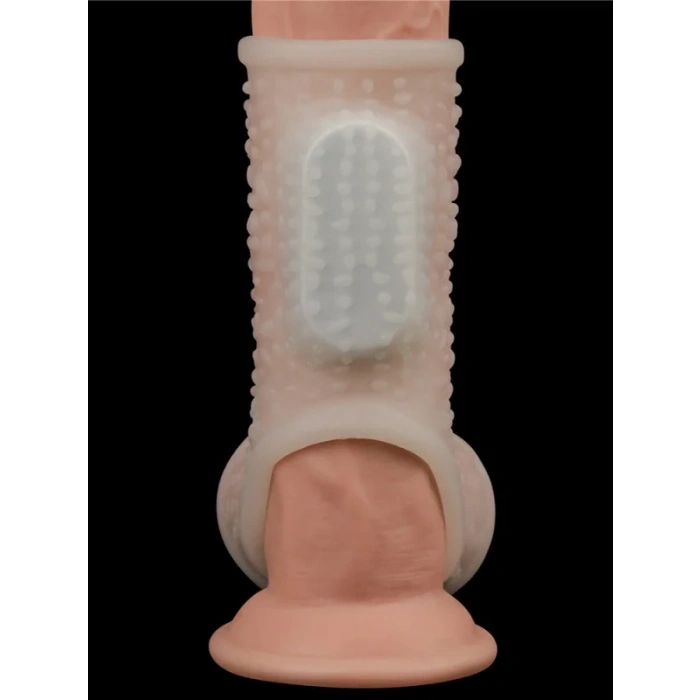 Censan Vibrating Drip Knights Ring with Scrotum Sleeve (Beyaz)