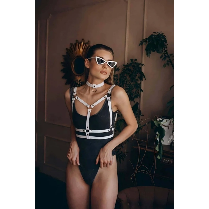 Choker Detaylı Şık Göğüs Kemer - APFT990