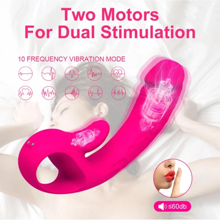 Çift Motorlu Modern Rabbit Vibrator Pembe