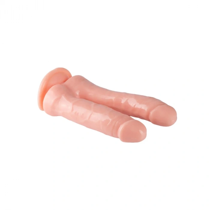 Çift Uçlu Ten Rengi Realistik Dildo