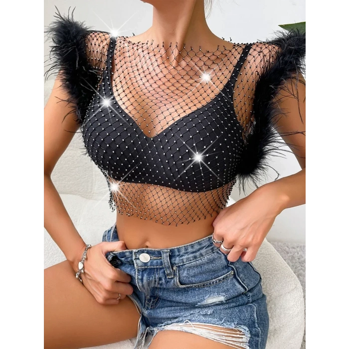 CROP ELBİSE  TÜYLÜ.