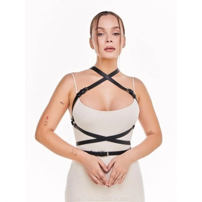 CrossFit Deri Harness Gövde Aksesuarı Siyah