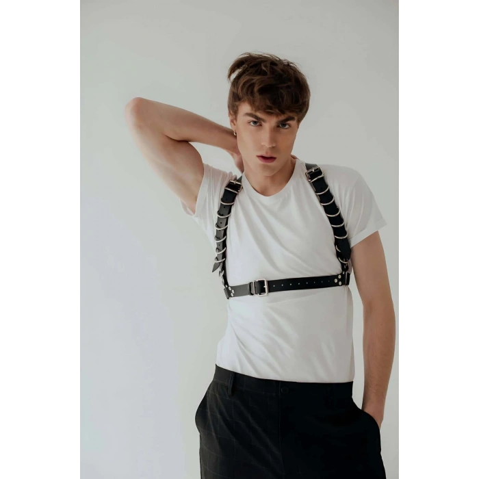 D Halka Detaylı Şık Erkek  Harness - Brfm92