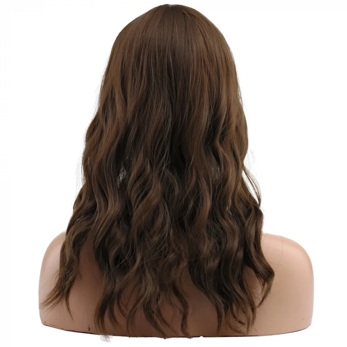 Dalgalı Kısa Perçemli Fiber Sentetik Peruk - Kumral