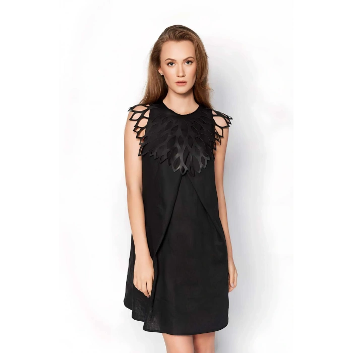 Damla Detaylı Şık Deri Harness Şal - Brf1407