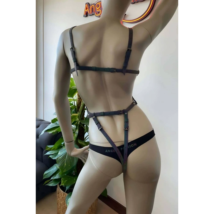 Dansçı Kıyafetleri - Karanlıkta Parlayan Reflektörlü Body Harness