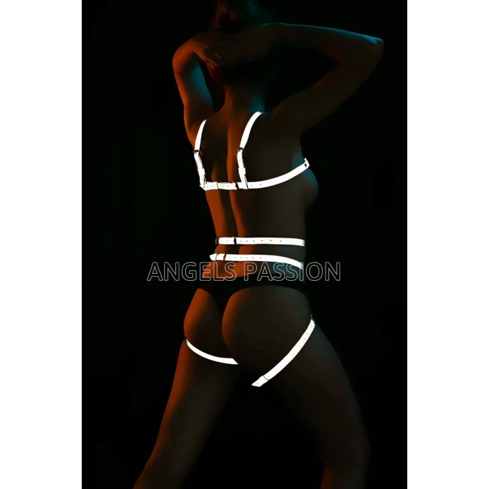 Dansçılar İçin Karanlıkta Parlayan Seksi Harness Takım - APFT453