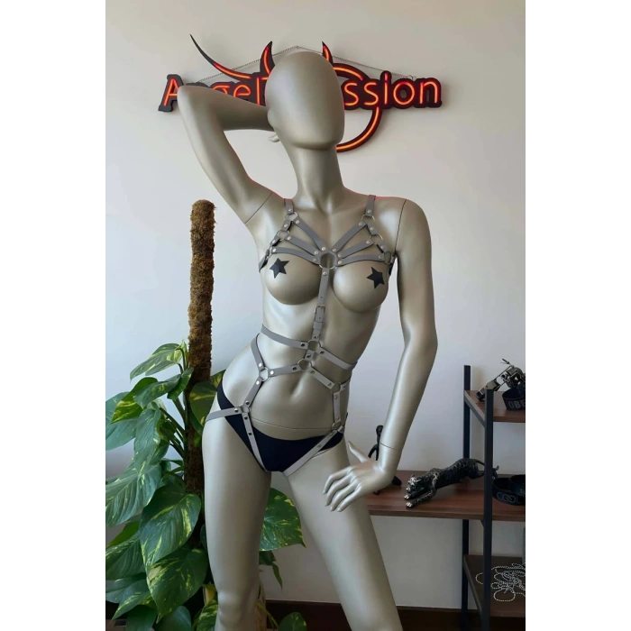 Dansçılar İçin Karanlıkta Parlayan Seksi Harness Takım - APFT453