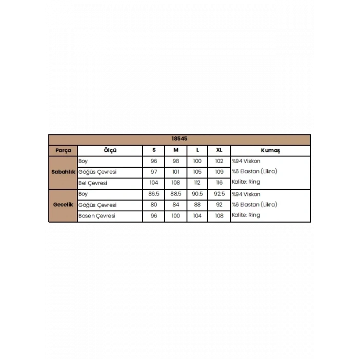 Dekolteli Yakası Ve Kolu Dantelli Sabahlık Takımı