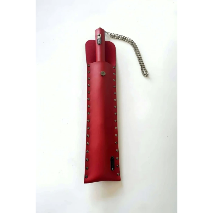 Deri Çantalı Kırmızı Kırbaç, Şık Deri Kırbaç, Sexy Aksesuar - APFT1287