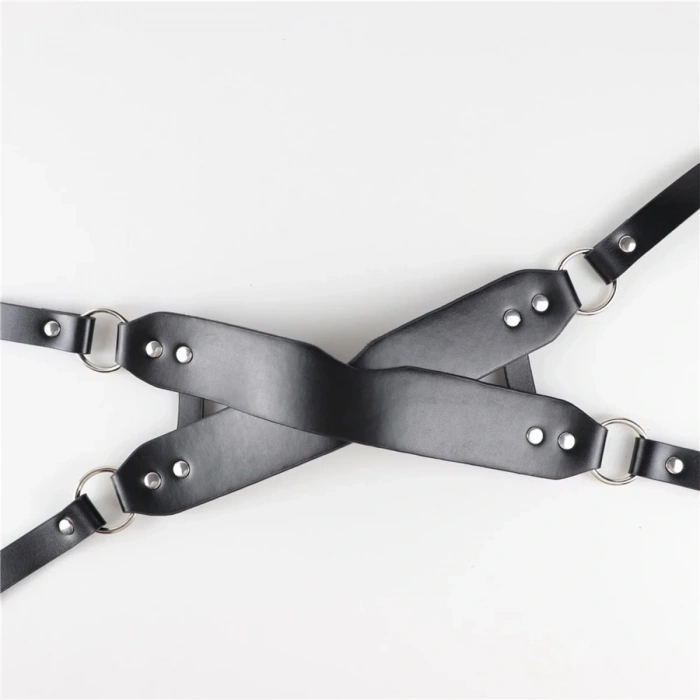 Deri Çapraz Göz Maskesi Ayarlanabilir Harness