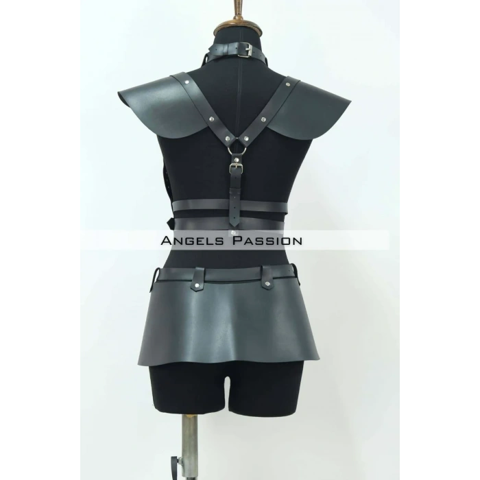 Deri Elbise Harness, Deri Etek ve Göğüs Elbise - APFT1371