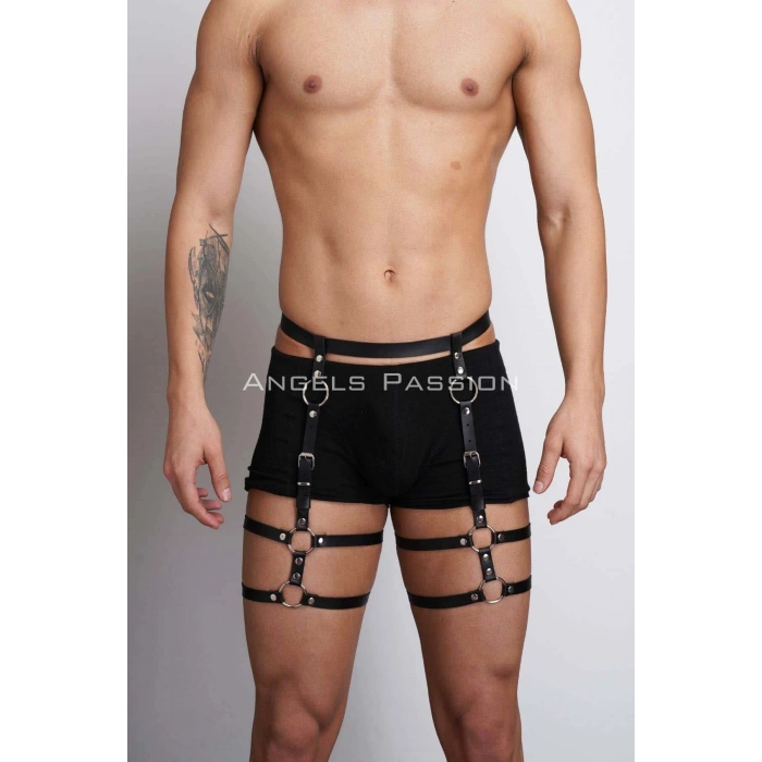 Deri Erkek  Bacak Harness, Erkek  Kot Üzeri Aksesuar - Brfm165