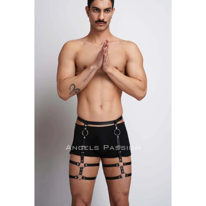 Deri Erkek  Bacak Harness, Erkek  Kot Üzeri Aksesuar - Brfm165