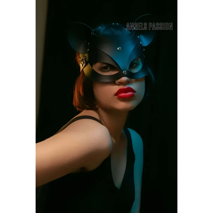 Deri Kedi Maskesi - Deri Maske - Seksi Maske - APFT558