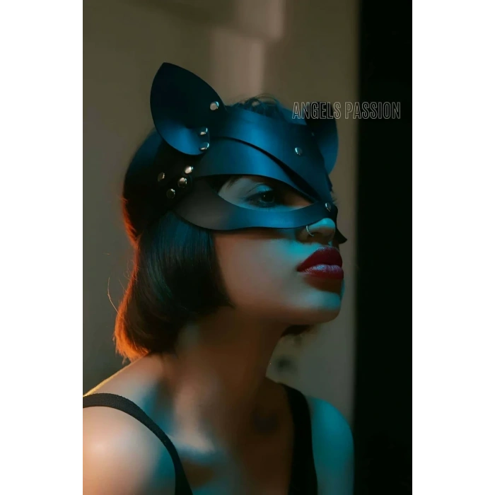 Deri Kedi Maskesi - Deri Maske - Seksi Maske - APFT558