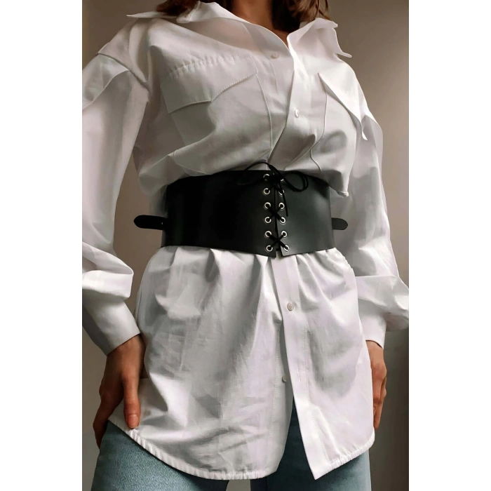 Deri Korse Kemer, Şık Deri Harness Kemer - Brf1127