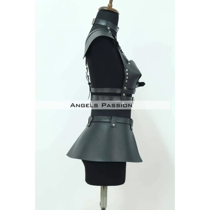 Deri Mini Elbise, Deri Harness Etek ve Göğüs Takım - APFT1371