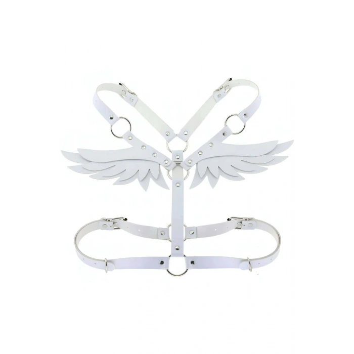 Deri ve Melek Kanadı Detaylı Şık Harness - APFT642