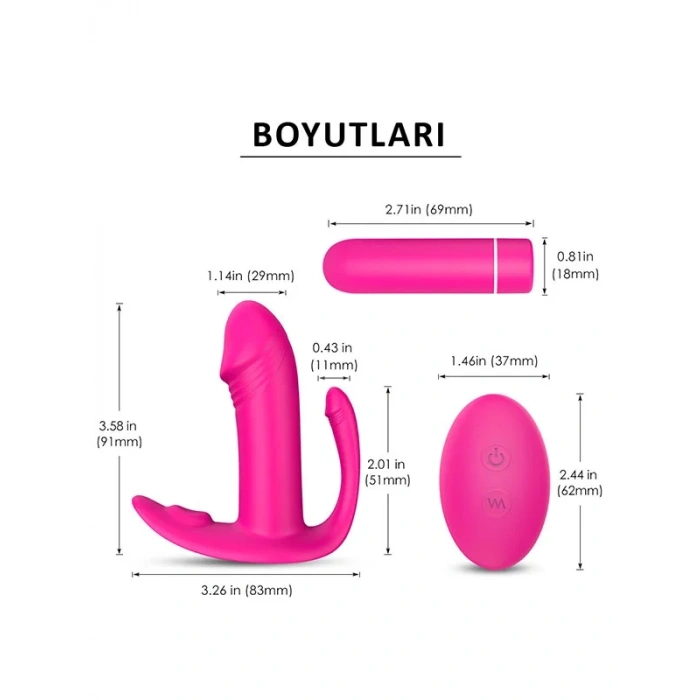 Didi G-Noktası ve Klitoris Emiş Özellikli Kumandalı Vibratör