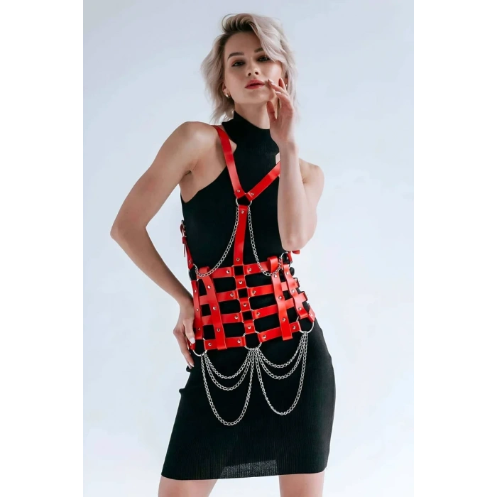 Elbise Üzeri Deri Kemer, Deri Elbise Kemeri, Deri Korse Harness - APFT1072