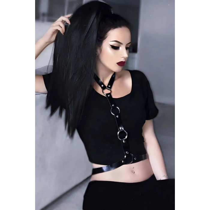 Elbise Üzeri Şık Deri Harness - APFT423