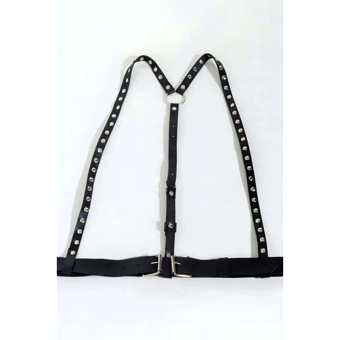 Elbise Üzerine Sık Siyah Deri Kemer - Brf817