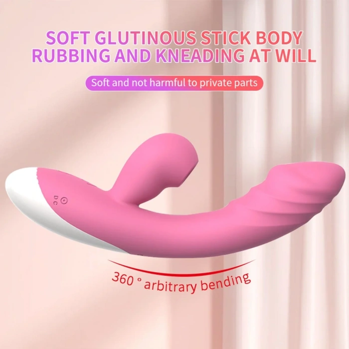 Emişli Curved Rabbit Vibratör Pembe