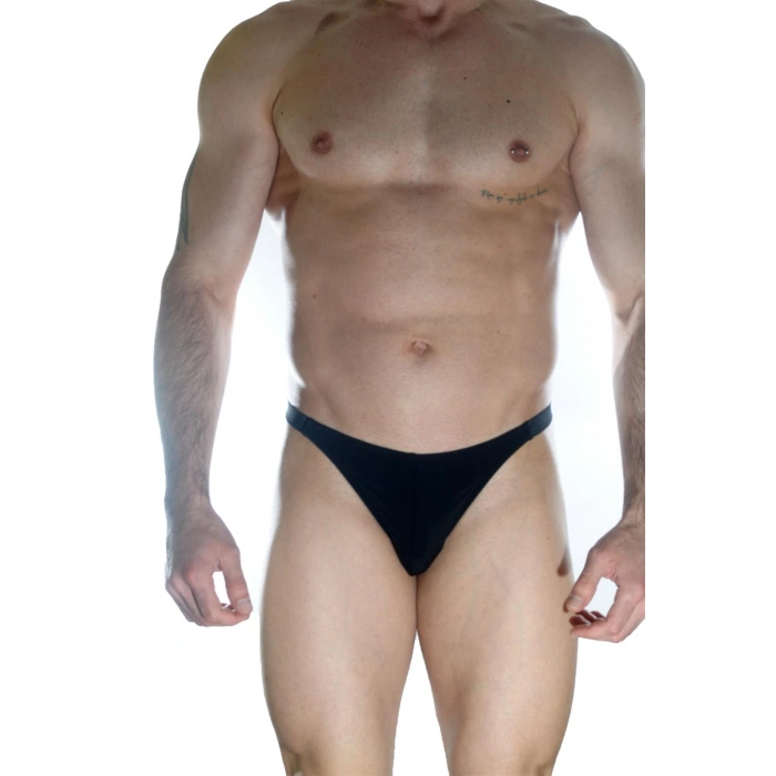 Erkek  Arkası Büzgülü Siyah Brazillian Slip