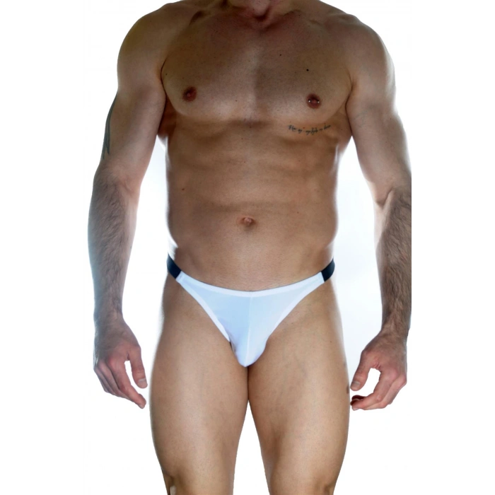 Erkek  Beyaz Arkası Büzgülü Brazillian Slip