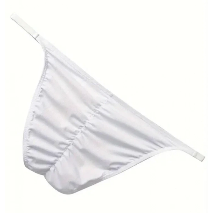 Erkek Beyaz Büzgülü Slip İç Giyim