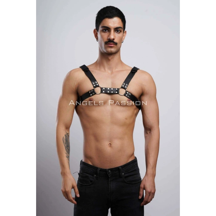 Erkek  Deri Fantazi Göğüs Harness - Brfm8