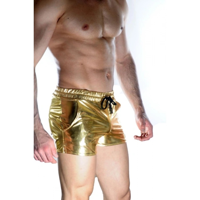 Erkek Gold Lame Short