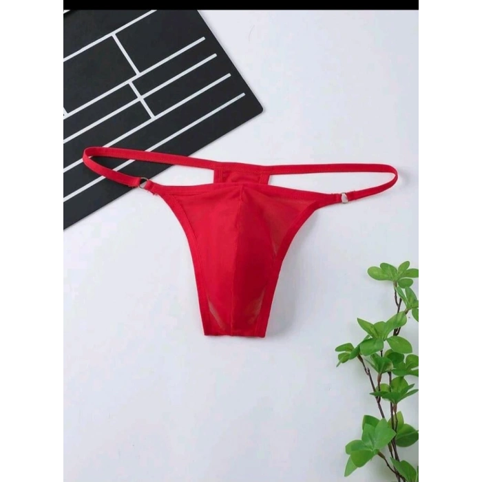 Erkek  Kırmızı Transparan Tanga İç Giyim