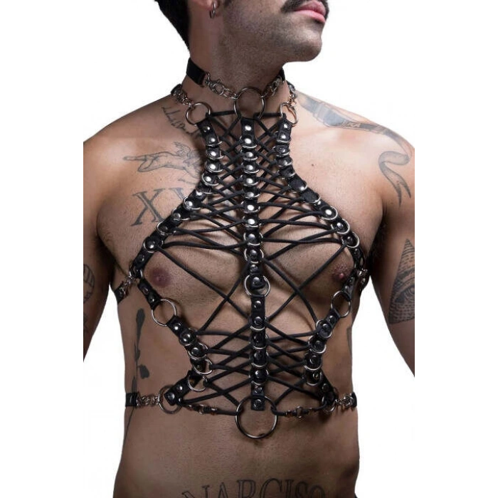 Erkek Lastik Göğüs Harness - Brfm192