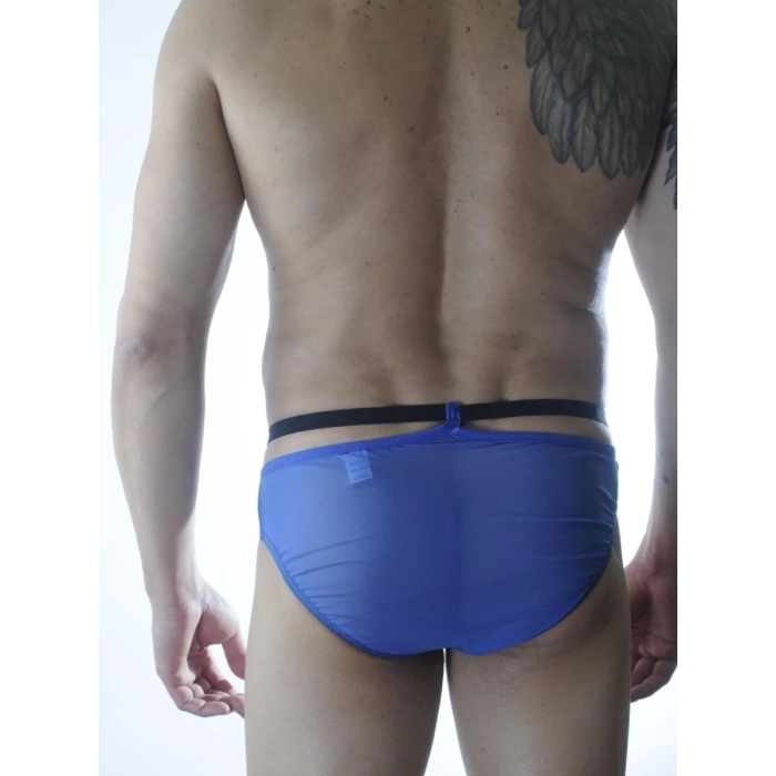 Erkek Mavi Tül Fantezi Slip İç Çamaşırı