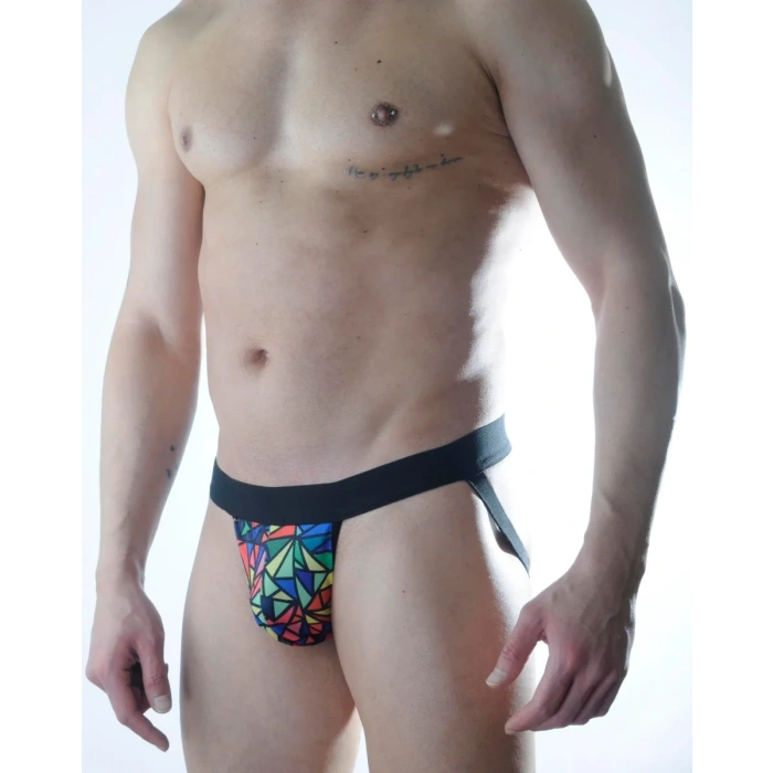 Erkek Renkli Desenli Jockstrap İç Giyim