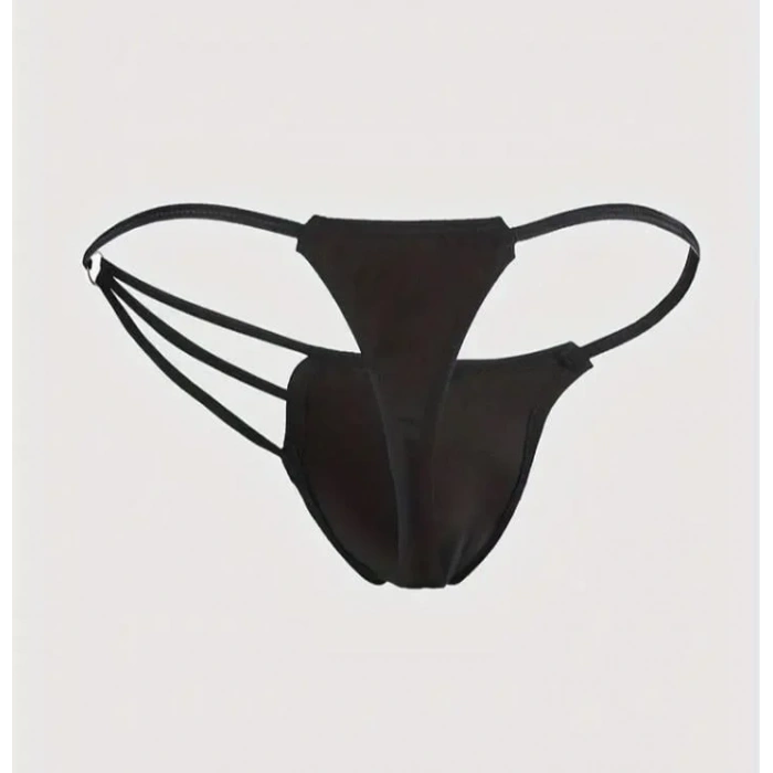 Erkek Siyah Metalli Tanga İç Giyim